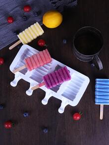 1pc Silicone Ice Pop Mold, Minimalist Multi-grid DIY Popsicle Mold For Home - White - View 2