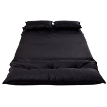 COSTWAY PU Leather Foldable Modern Leisure Floor Sofa Bed Video Gaming 2 Pillows - Black - View 5