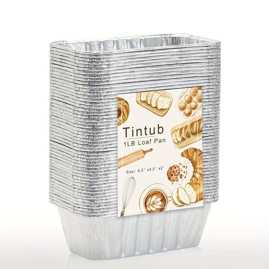 30pcs Aluminum Loaf Pan, Minimalist Solid Color Loaf Pan For Kitchen Baking - Silver - View 1