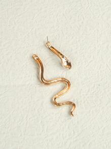 1個女性時尚簡約蛇形後掛耳環