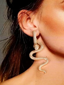 1個女性時尚簡約蛇形後掛耳環