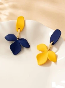 花朵吊坠耳环 情人节、妈妈、母亲、母亲节、礼物 - 黃色 - 查看 1