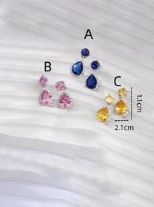 水滴裝飾耳環 - 彩色 - 查看 5