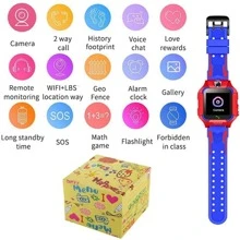 Reloj inteligente para niños, resistente al agua, con cámara, Gps, Micro Chat, regalo para estudiantes para niños y niñas - Rojo - Ver 2