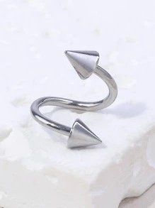 Anillo de labio cono adorno - Plateado - Ver 6