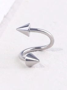 Anillo de labio cono adorno - Plateado - Ver 5
