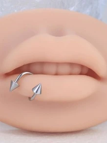 Anillo de labio cono adorno - Plateado - Ver 4