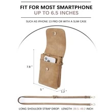BOSTANTEN Leather Small Crossbody Bags for Women Designer Cell Phone Bag Wallet Purses Adjustable Strap - 卡其色 - 查看 7