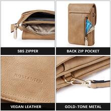 BOSTANTEN Leather Small Crossbody Bags for Women Designer Cell Phone Bag Wallet Purses Adjustable Strap - 卡其色 - 查看 6