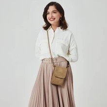BOSTANTEN Leather Small Crossbody Bags for Women Designer Cell Phone Bag Wallet Purses Adjustable Strap - 卡其色 - 查看 2