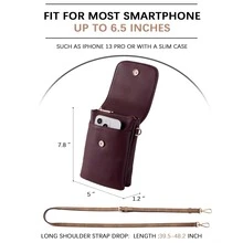 BOSTANTEN Leather Small Crossbody Bags for Women Designer Cell Phone Bag Wallet Purses Adjustable Strap - 酒紅色 - 查看 7
