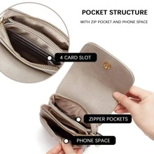 BOSTANTEN Leather Small Crossbody Bags for Women Designer Cell Phone Bag Wallet Purses Adjustable Strap - 灰色 - 查看 4