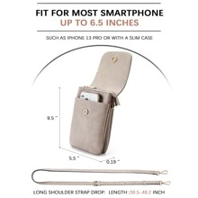 BOSTANTEN Leather Small Crossbody Bags for Women Designer Cell Phone Bag Wallet Purses Adjustable Strap - 灰色 - 查看 6
