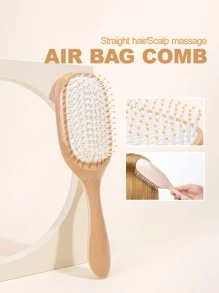 Cushion Hair Brush,1Pc Yellow  Air Smooth Hair Comb Smooth Hair Brush Scalp Massage Comb Scalp Care Brush - Coffee - View 1