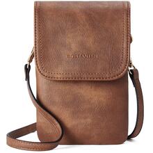 BOSTANTEN Leather Small Crossbody Bags for Women Designer Cell Phone Bag Wallet Purses Adjustable Strap - 棕色 - 查看 4