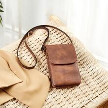 BOSTANTEN Leather Small Crossbody Bags for Women Designer Cell Phone Bag Wallet Purses Adjustable Strap - 棕色 - 查看 2
