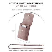 BOSTANTEN Leather Small Crossbody Bags for Women Designer Cell Phone Bag Wallet Purses Adjustable Strap - 紫色 - 查看 6