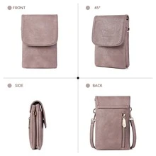 BOSTANTEN Leather Small Crossbody Bags for Women Designer Cell Phone Bag Wallet Purses Adjustable Strap - 紫色 - 查看 8