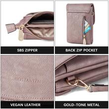 BOSTANTEN Leather Small Crossbody Bags for Women Designer Cell Phone Bag Wallet Purses Adjustable Strap - 紫色 - 查看 7