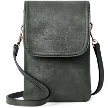 BOSTANTEN Leather Small Crossbody Bags for Women Designer Cell Phone Bag Wallet Purses Adjustable Strap - 綠色 - 查看 3