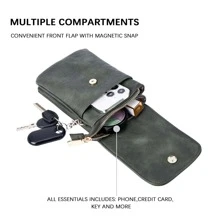 BOSTANTEN Leather Small Crossbody Bags for Women Designer Cell Phone Bag Wallet Purses Adjustable Strap - 綠色 - 查看 5