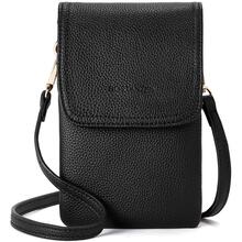 BOSTANTEN Leather Small Crossbody Bags for Women Designer Cell Phone Bag Wallet Purses Adjustable Strap - 黑色 - 查看 3