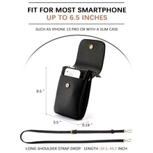 BOSTANTEN Leather Small Crossbody Bags for Women Designer Cell Phone Bag Wallet Purses Adjustable Strap - 黑色 - 查看 5