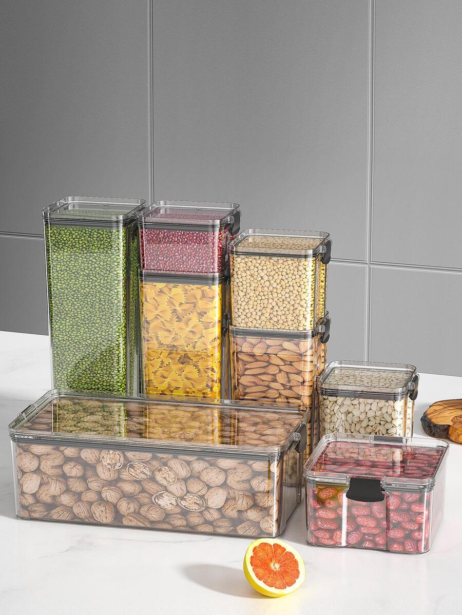 Food Storage Box, Grain Storage Tank, Plastic Grain Storage Box, Airtight Tank - Clear - View 1