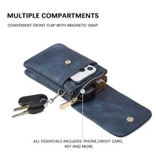 BOSTANTEN Leather Small Crossbody Bags for Women Designer Cell Phone Bag Wallet Purses Adjustable Strap - 藍色 - 查看 5
