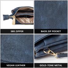 BOSTANTEN Leather Small Crossbody Bags for Women Designer Cell Phone Bag Wallet Purses Adjustable Strap - 藍色 - 查看 7
