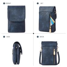 BOSTANTEN Leather Small Crossbody Bags for Women Designer Cell Phone Bag Wallet Purses Adjustable Strap - 藍色 - 查看 8