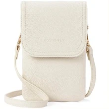 BOSTANTEN Leather Small Crossbody Bags for Women Designer Cell Phone Bag Wallet Purses Adjustable Strap - 白色 - 查看 3