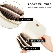 BOSTANTEN Leather Small Crossbody Bags for Women Designer Cell Phone Bag Wallet Purses Adjustable Strap - 白色 - 查看 4