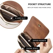 BOSTANTEN Leather Small Crossbody Bags for Women Designer Cell Phone Bag Wallet Purses Adjustable Strap - 米色 - 查看 4