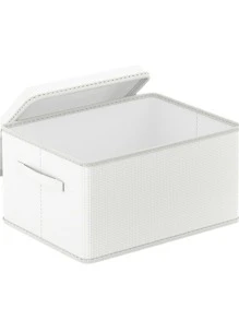 1pc Clothes Storage Box With Lid - Light Grey - View 5