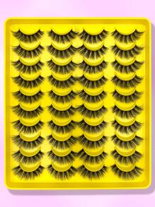 False Eyelashes,20Pairs Natural Thick Curly Fluffy Slender Fine Faux Mink Cat Eye False Faux Mink Strip False Eyelashes Fake Eyelashes Eye Lashes For Masquerade Suits Party - Black - View 1