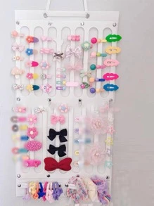 女孩頭箍支架,寶寶頭箍髮飾組織收納架,掛牆式收納袋、珠寶掛袋、吊掛式收納 - 米色 - 查看 5