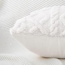 1入組幾何圖案靠墊套無填充物現代梭織面料裝飾抱枕套適用於客廳家居裝飾 - 白色 - 查看 5