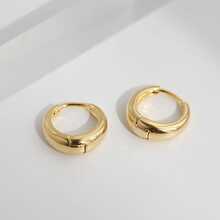 Bông tai dạng khuyên đơn giản dành cho nam thời trang, lý tưởng làm quà tặng trang sức và phụ kiện thời trang - Vàng - Xem 7