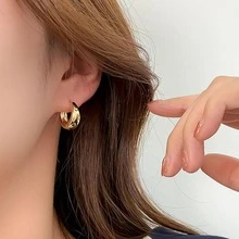 Bông tai dạng khuyên đơn giản dành cho nam thời trang, lý tưởng làm quà tặng trang sức và phụ kiện thời trang - Vàng - Xem 5