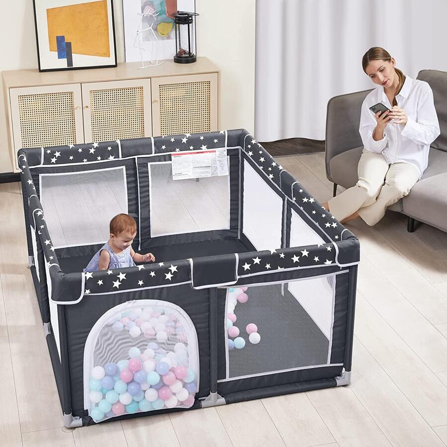ANGELBLISS Baby Playpen, Large Baby Playard, Play Pens For Babies And