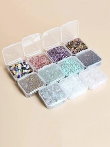 1 Caja De Gravilla De Ágata De Cristal Natural Hermosa De Colores Mezclados Sin Poroshecha A Mano Para Fabricación De Joyas Diy - Caja de grava no porosa rosa natural - Ver 2