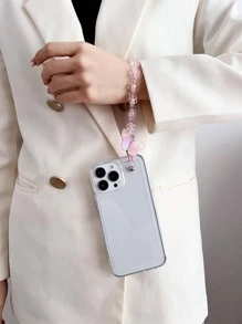 Clear Phone Case With Butterfly Decor Lanyard - Clear - View 2