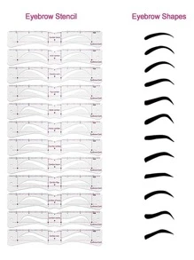 Eyebrow Shaper,12Pcs Silicone Reusable Eyebrow Templates Eyebrow Card Drawing Thrush Cards Eyebrow Template Card Eyebrow Stickers Thrush Artifact,Makeup,Cheap,Room Decor,Vanity,Travel,Bedroom,Makeup Accessories,Cheap,Stocking Stuffers,Makeup,Makeup Tools,Cheap Stuff,Gifts,Gifts For Women,Christmas Gifts,Giveaways,Travel,Cheap Stuff,Travel Essential - Multicolor - View 2