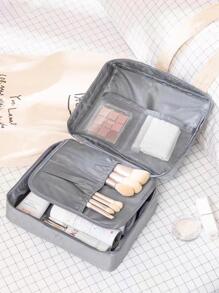 1入組旅行化妝品包、可折疊洗漱包、便攜式懸掛洗漱包、防水懸掛洗漱包更多功能 - 灰色 - 查看 1