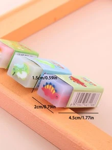 1 cục tẩy thiết kế hình khủng long hoạt hình ngẫu nhiên, cục tẩy di động dễ thương cho học sinh - trắng - Xem 3