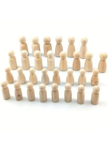 1套木製人偶身體，未完成人形木製人形身體玩偶DIY工藝品，女