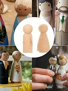 1套木製人偶身體，未完成人形木製人形身體玩偶DIY工藝品，女