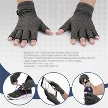 1pair Grey Arthritis Gloves, Modern Anti-slip Breathable Gloves For Pain