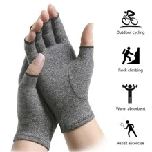 1pair Grey Arthritis Gloves, Modern Anti-slip Breathable Gloves For Pain